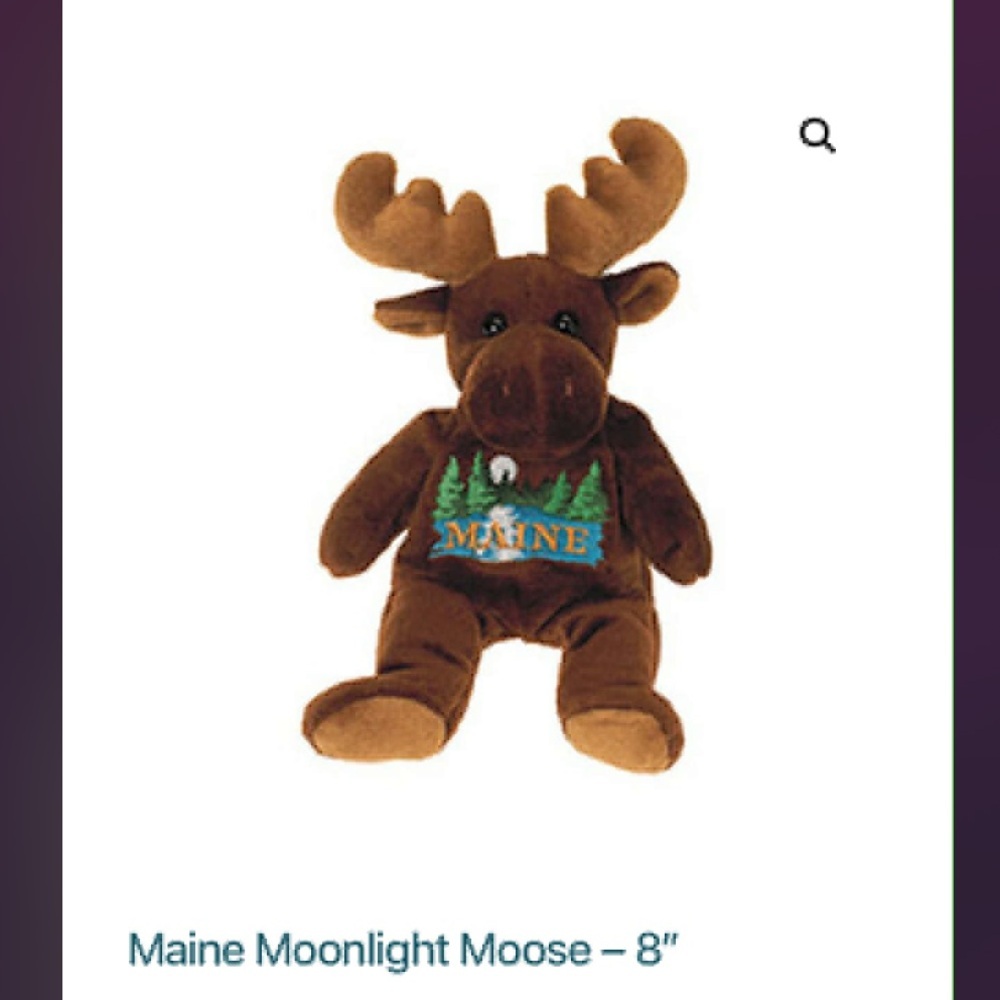 Maine Moonlight Moose Plush Toy - Brown